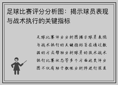 足球比赛评分分析图：揭示球员表现与战术执行的关键指标